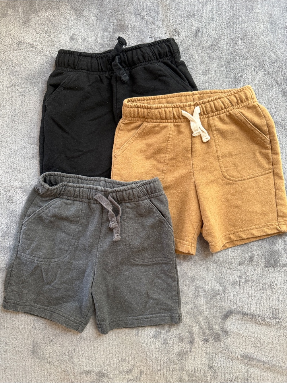 Cat & Jack Knit Pull-On Shorts - Black, Gray & Camel